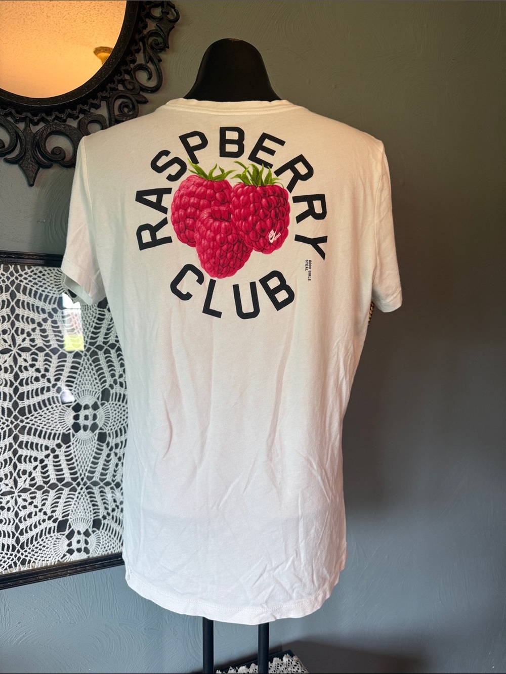 Nike White Short-Sleeve Raspberry Club Graphic Tee